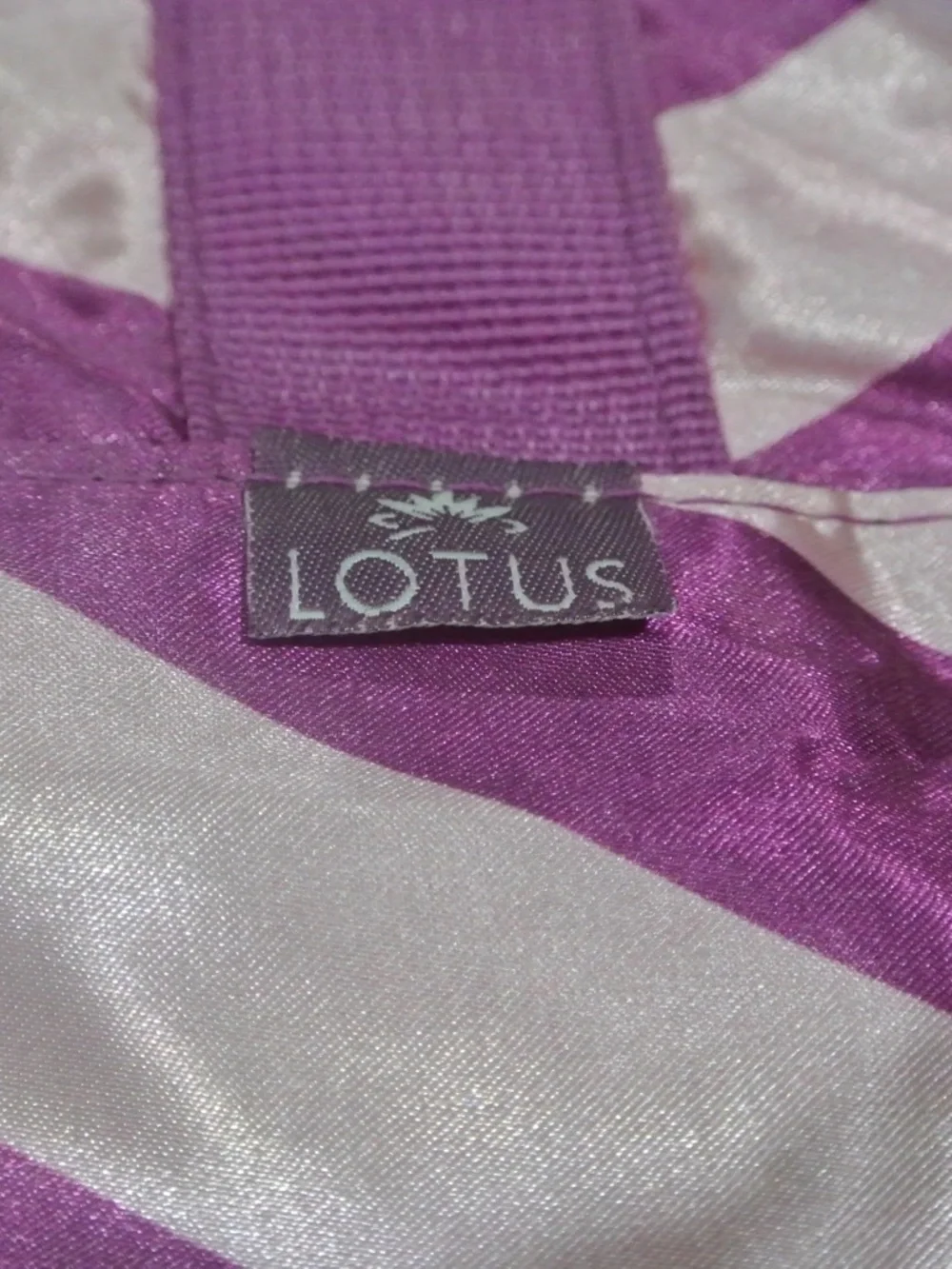 PURPLE AND PINK CHEVRON LOTUS TOTE BAG